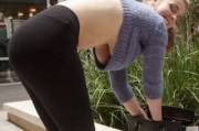 Bending over