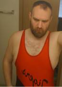 My high school singlet... still fits... wooof