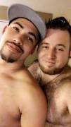 The boyfriend (right) and I and our shirtless shenanigans