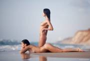 Two beautiful girls on the beach