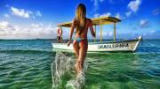 Walking to the boat