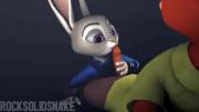 Judy Hopps Nibbling Nick's Carrot