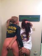 College girls playing