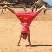 Handstand on the beach