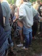 Unashamed couple at the Roskilde music festival