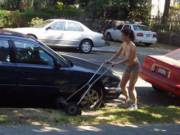 Cutting the grass topless