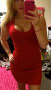 Tight red dress