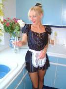 Pretty blonde maid