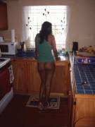 In the kitchen