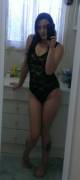 Black bodysuit and a cups (f)