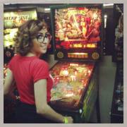 April O'Neil playing TMNT Pinball