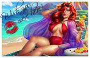 Jessica Rabbit sends a postcard (artofcarmen)