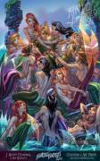 Peter Pan enjoying himself at Neverland's Mermaid Lagoon [J-Scott-Campbell]