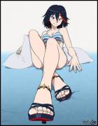 Ryuko Matoi kicking back in bed (Kill la Kill) [UkimEn]