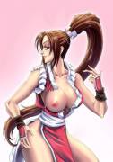 Mai Shiranui has a wardrobe malfunction (King of Fighters) [ZanzaSensei]