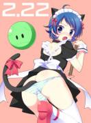 Neko boy trap with striped panties