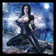 Kate Beckinsale as Selene flashing her tits by artdude41