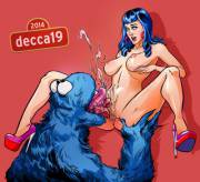 Katy Perry visits Sesame Street and offers Cookie Monster a treat by Decca19