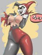 Harley Quinn busting out of her top (thehumancopier)