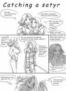 [M,F,F] Catching a satyr, comic by Viktria