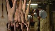 Captured feminist rebels inspected at the warehouse