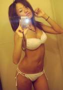 white bikini self shot