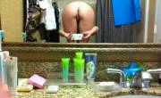 Bending over