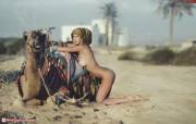 nude babe with a camel