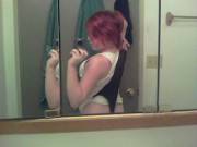 Redhead selfie wedgie