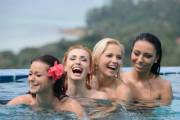 Melisa and Friends in an Outdoor Pool (x-post from /r/jenni_gregg)