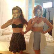 Annabelle Dexter-Jones and a friend being silly