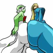 Samus Aran and Gardevoir (Metroid and Pokemon)