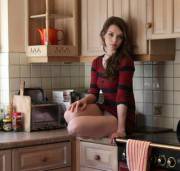 Pretty girl on the counter