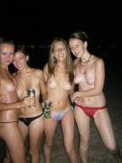 Topless beach party!