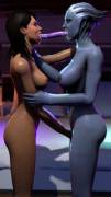 Ashley &amp; Liara deepthroat together