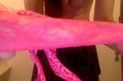 shiny, crusty gusset on my pink hanky panky underwear