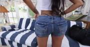 Lela taking off her jean shorts!