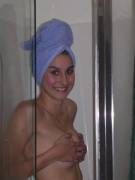 Pretty girl caught leaving the shower