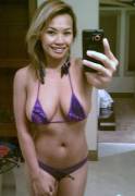 Purple bikini self shot