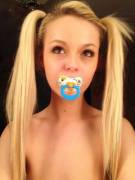 My binky is pretty I need an adult sized binky though this one always falls out of my mouth when I sleep