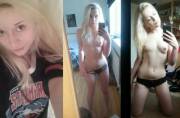 Blonde hair, black panties