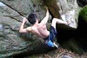 Warm weather equals shirtless climbing