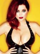 redhead + black latex + cleavage = 3xwin