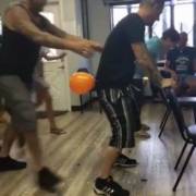 Popping his balloon