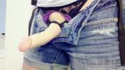 Sticking out from her shorts [Solo]