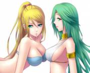 [Samus, Palutena] Samus and Palutena waiting for you