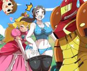 Wii fir trainer's perfecr body (Villiager, Samus, Peach, Wii Fit Trainer)