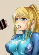 On her boobies (Samus)