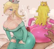 Rosalina and Peach in a 2v1 [Unknown Artist]