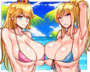 Peach and Samus enjoy summer [wolffeld]